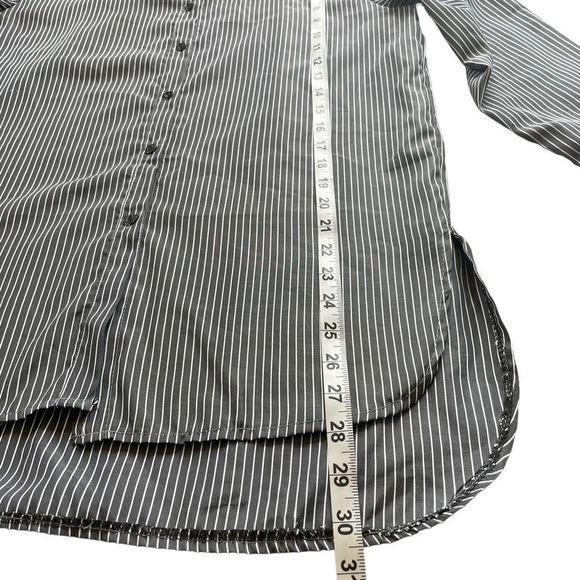 Grey striped High Low button up size L - Picture 7 of 7